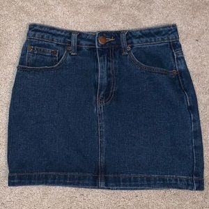 Mini Dark-Wash Denim Skirt